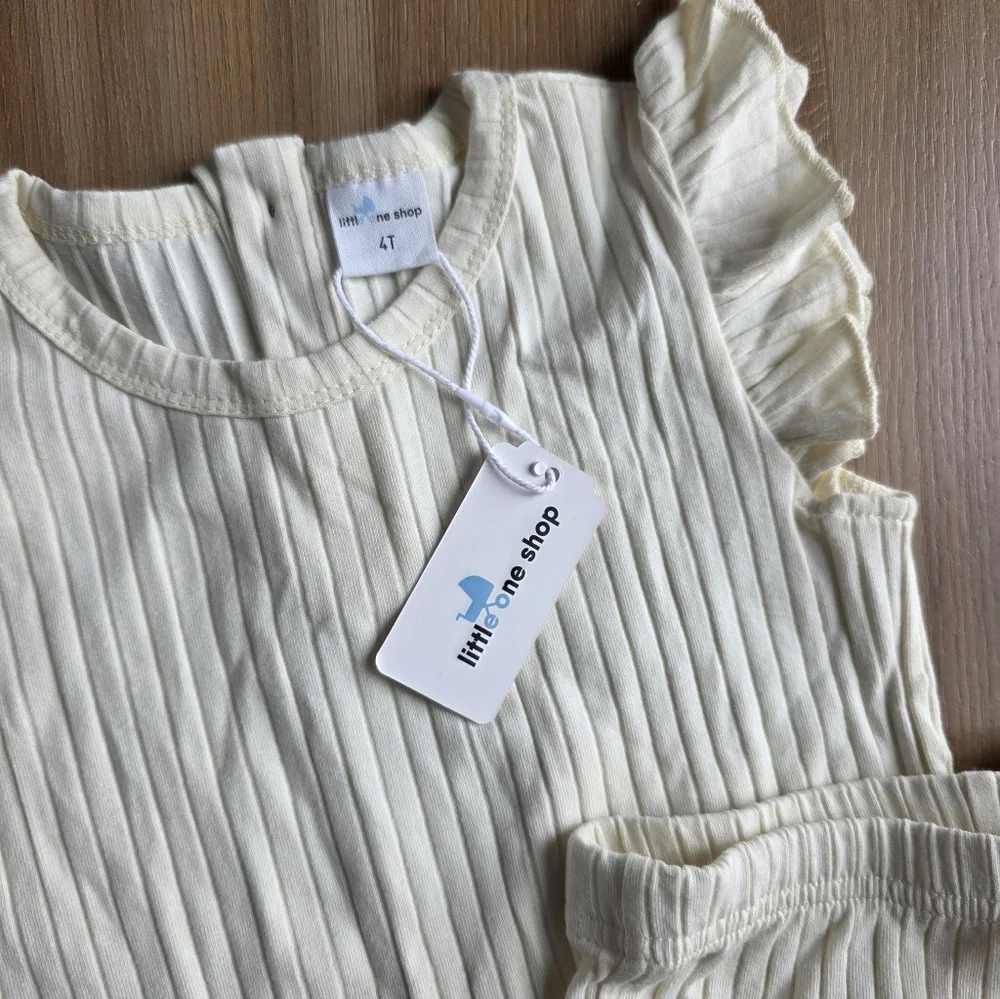 Kids Cream Ruffle Set - Picture 3 of 3